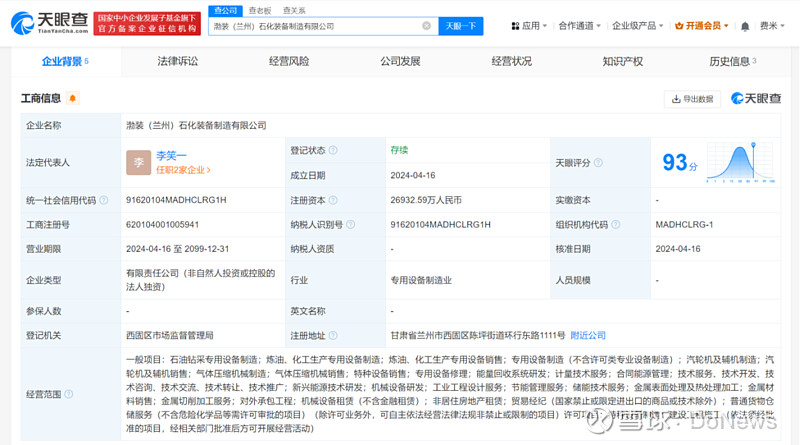 中石油渤海裝備蘭州新設公司，布局氣體壓縮機械市場